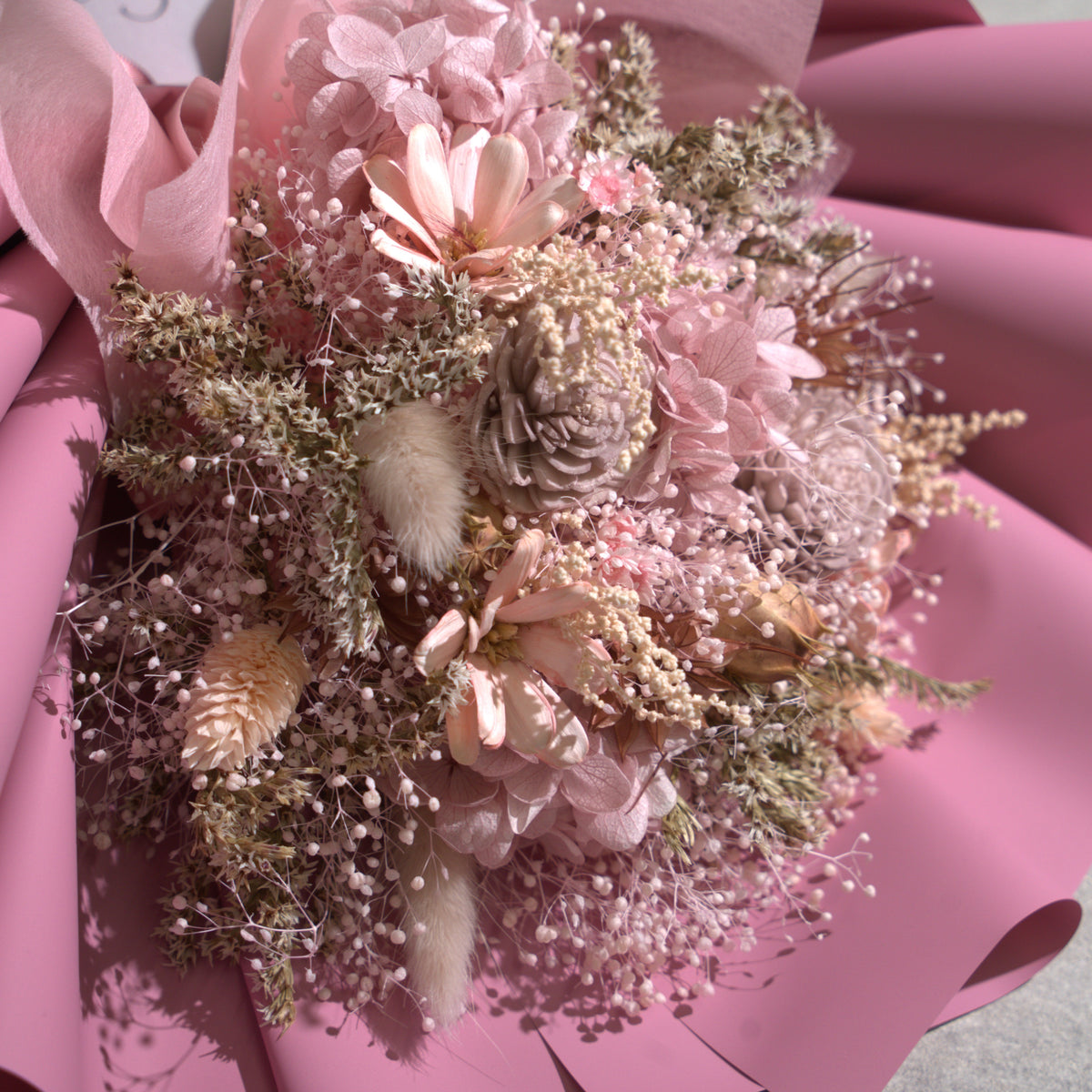 ドライフラワーの花束 Mサイズ ピンク M-864≪限定１点≫