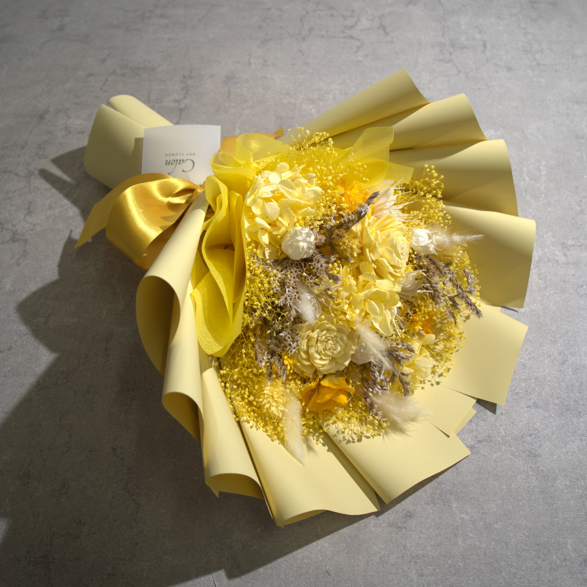 ドライフラワーの花束 Mサイズ イエロー M-868≪限定１点≫