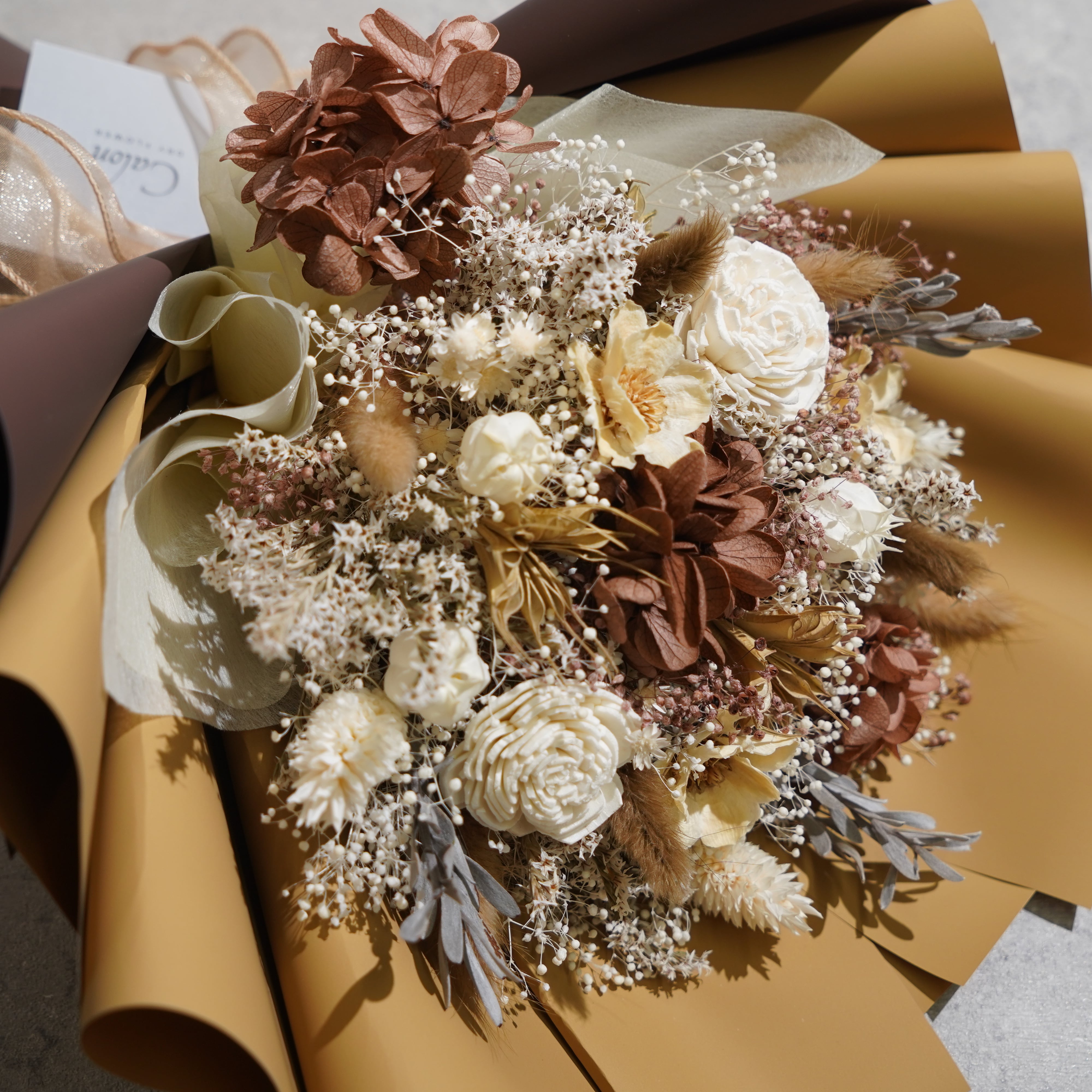 ドライフラワーの花束 Mサイズ ブラウン M-566≪限定1点≫