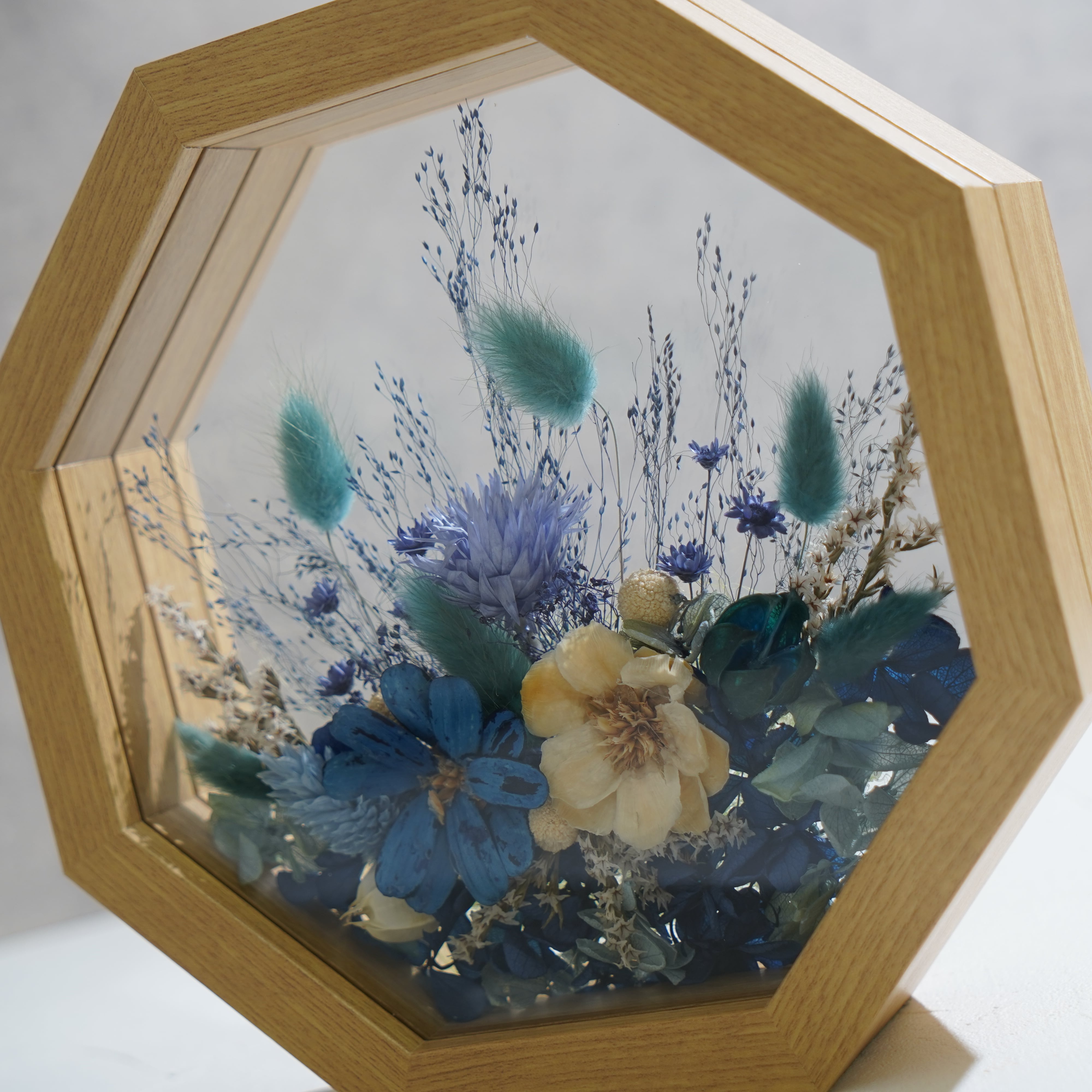 ブルー】フレームフラワー 八角形 ガーデンタイプ FO-64≪限定1点≫