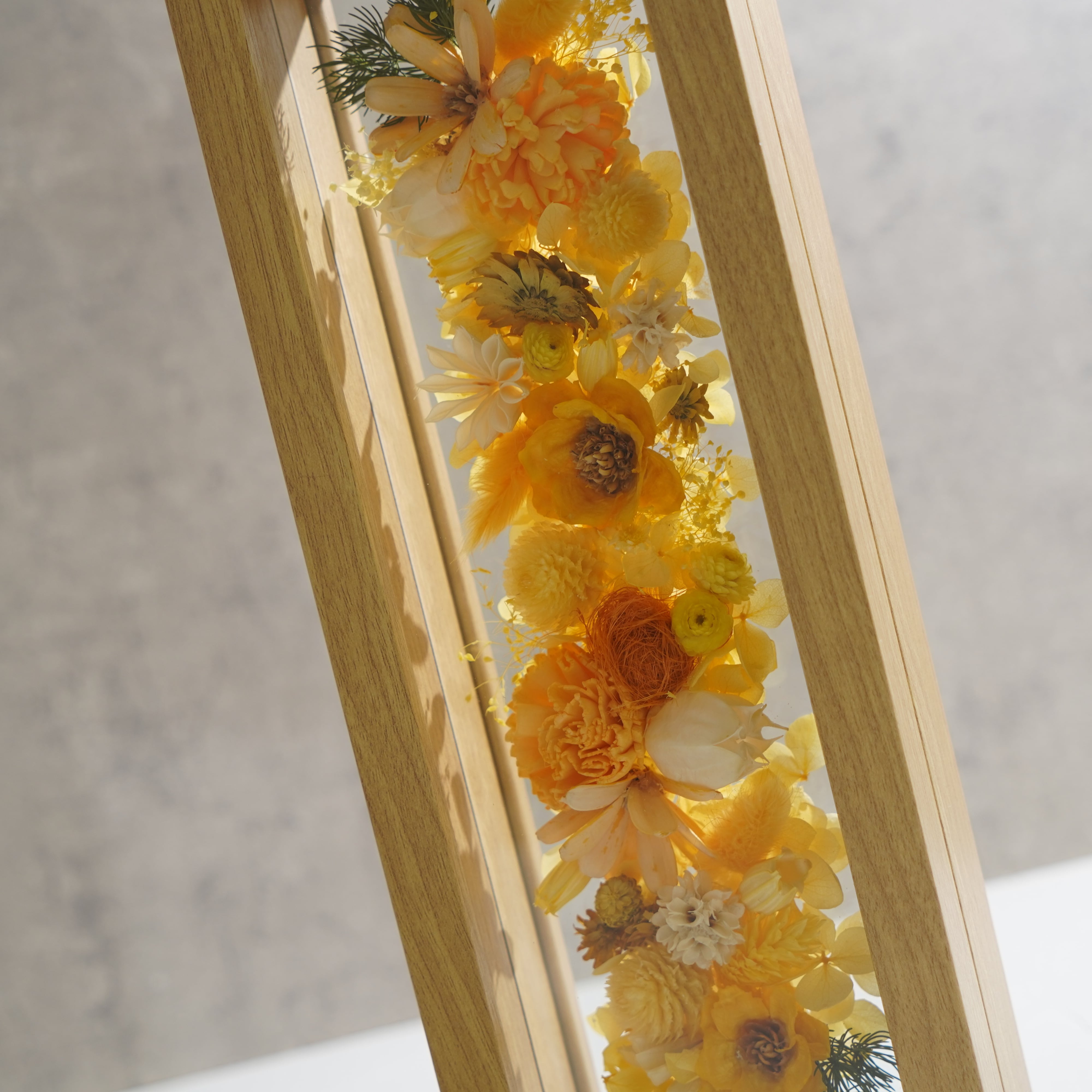 【イエロー】フレームフラワー 長方形 花畑タイプ FR-39≪限定１点≫