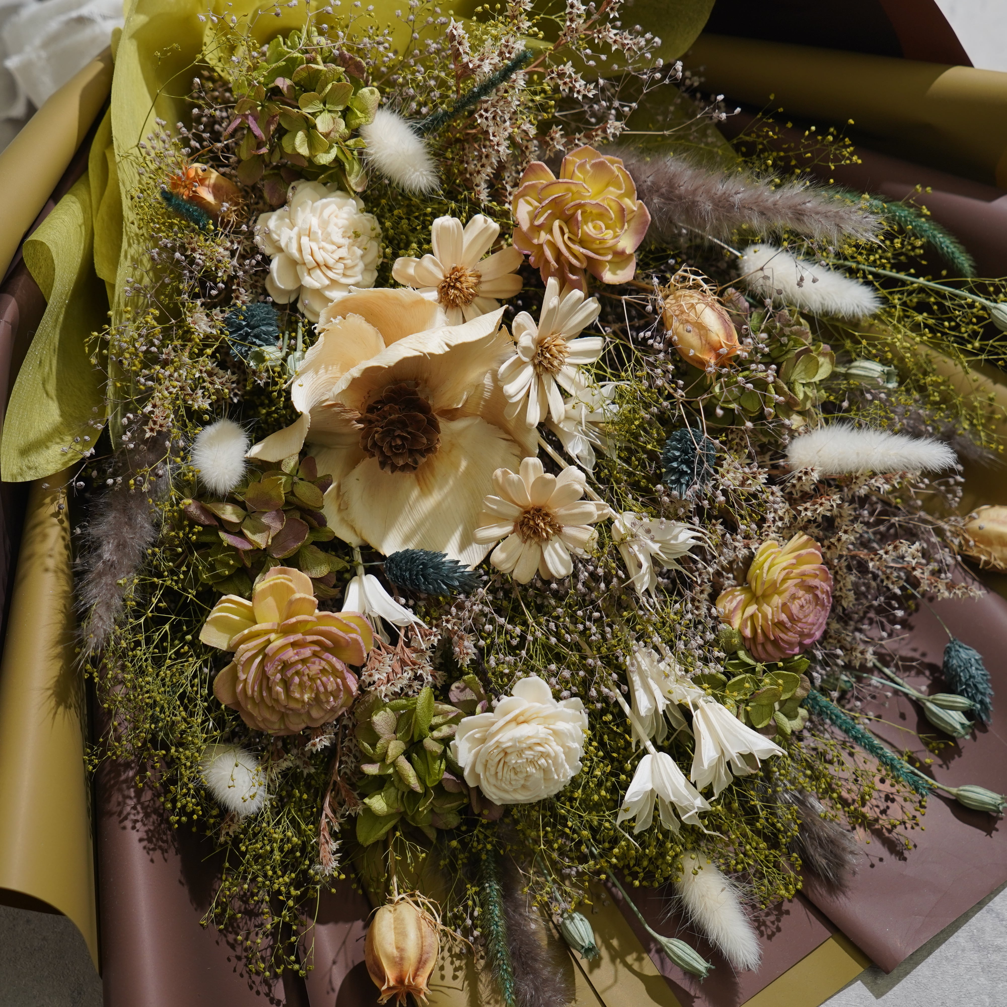 ドライフラワーの花束 LLサイズ グリーン LL-32≪限定1点≫