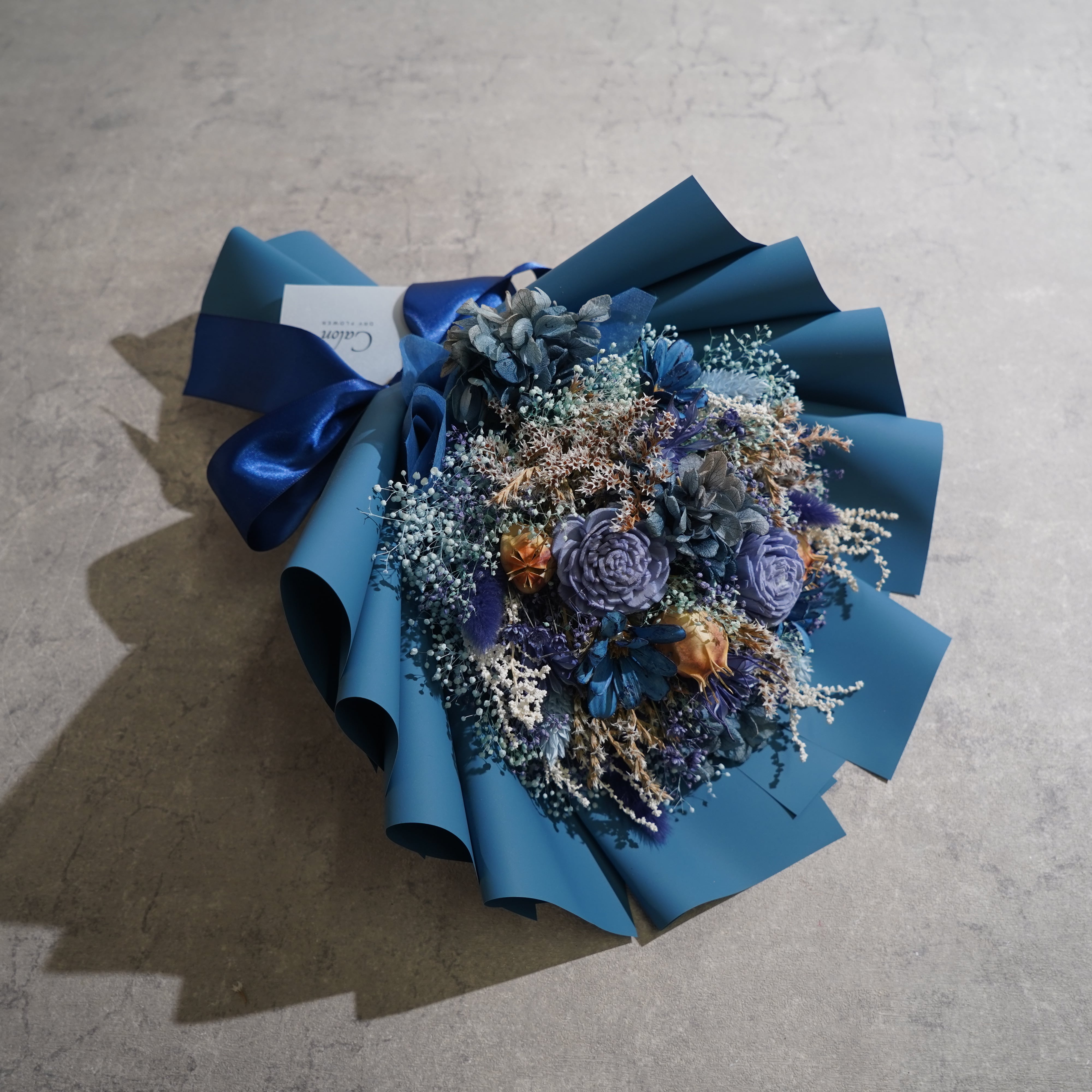 ドライフラワーの花束 Mサイズ ブルー M-515≪限定1点≫