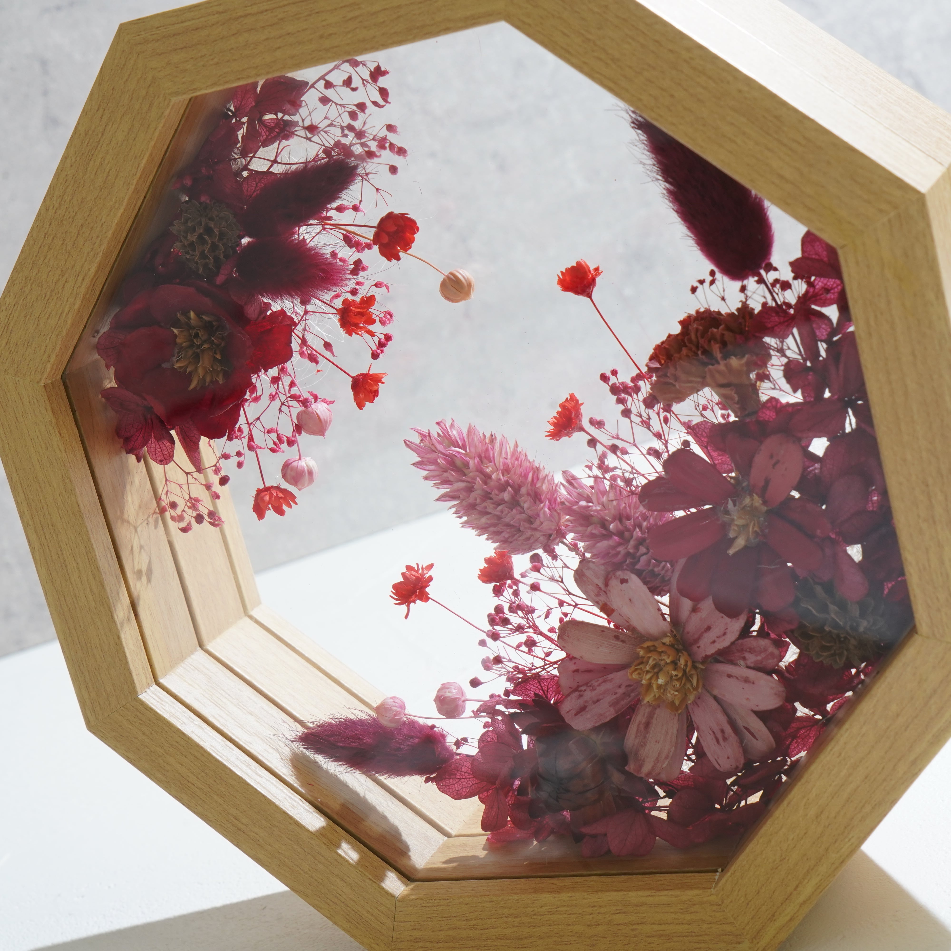 【レッド】フレームフラワー 八角形 アートタイプ FO-52≪限定１点≫