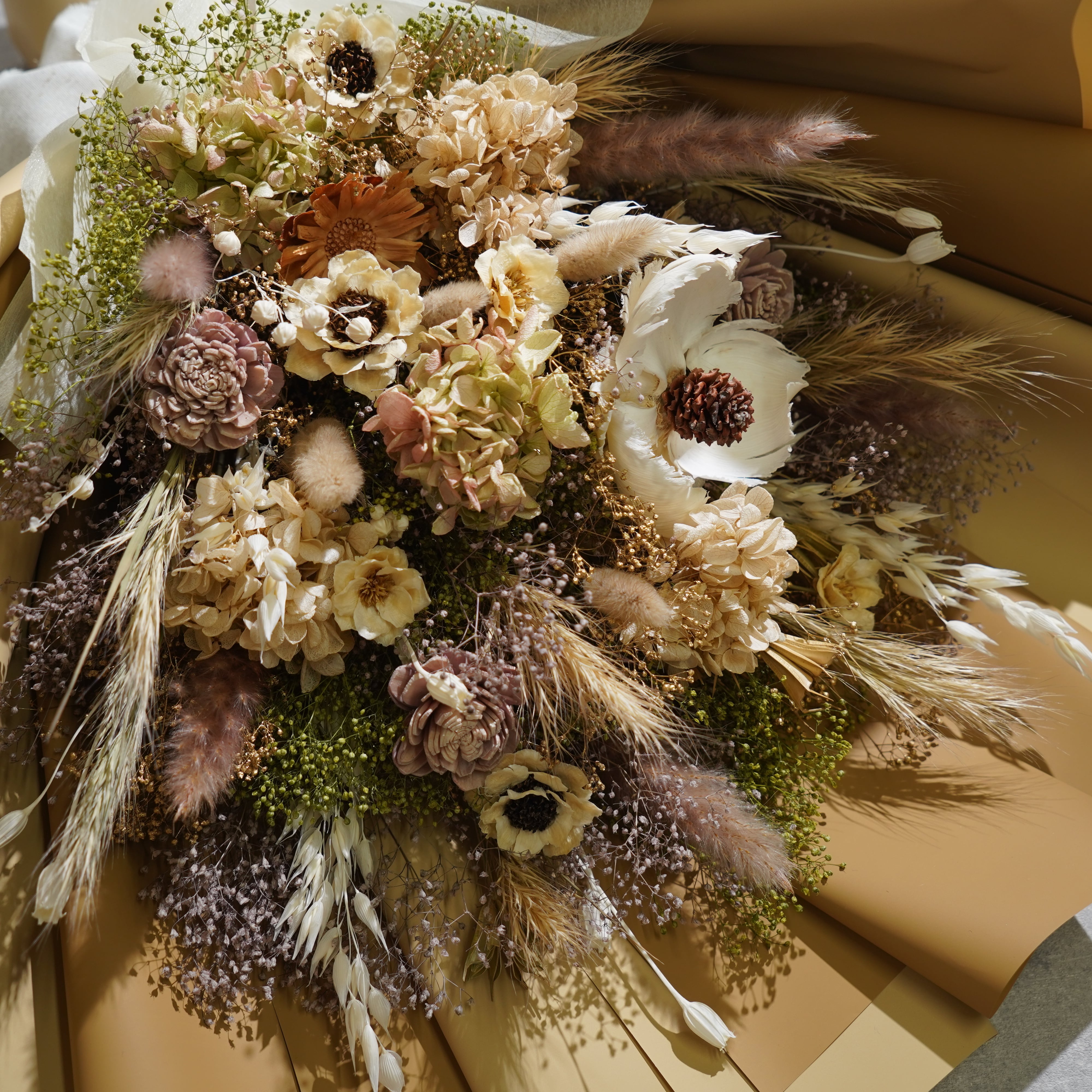 ドライフラワーの花束 LLサイズ ベージュ LL-29≪限定１点≫