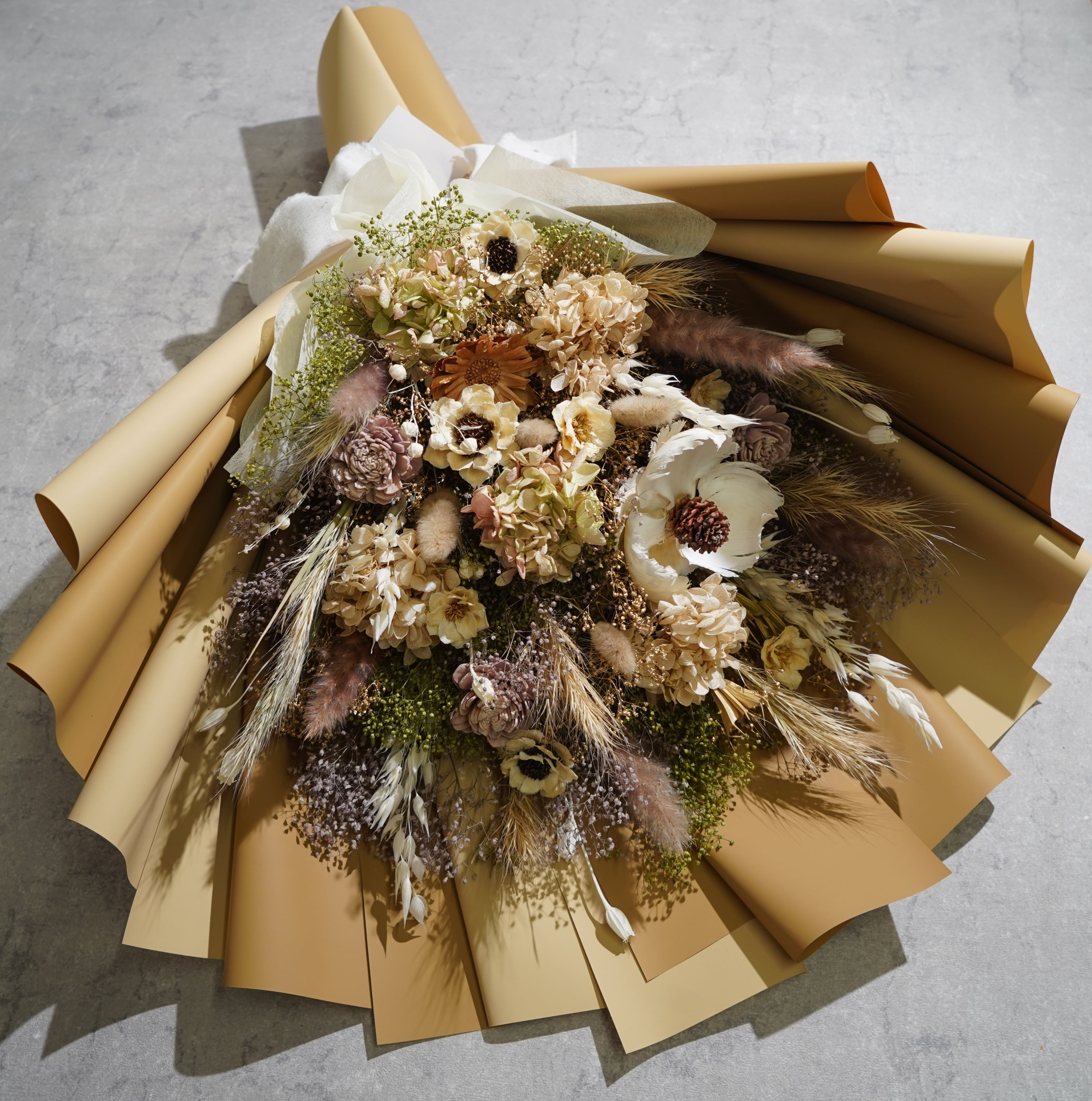 ドライフラワーの花束 LLサイズ ベージュ LL-29≪限定１点≫