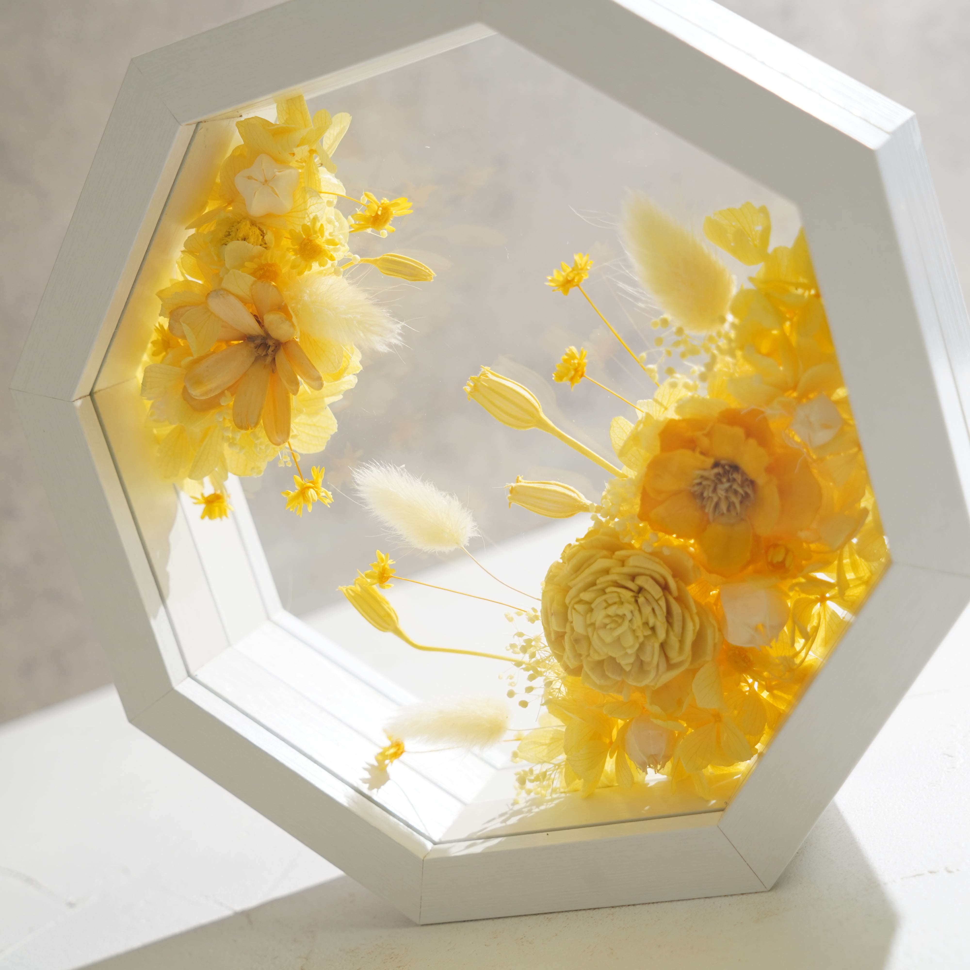 【イエロー】フレームフラワー 八角形 アートタイプ FO-73≪限定１点≫