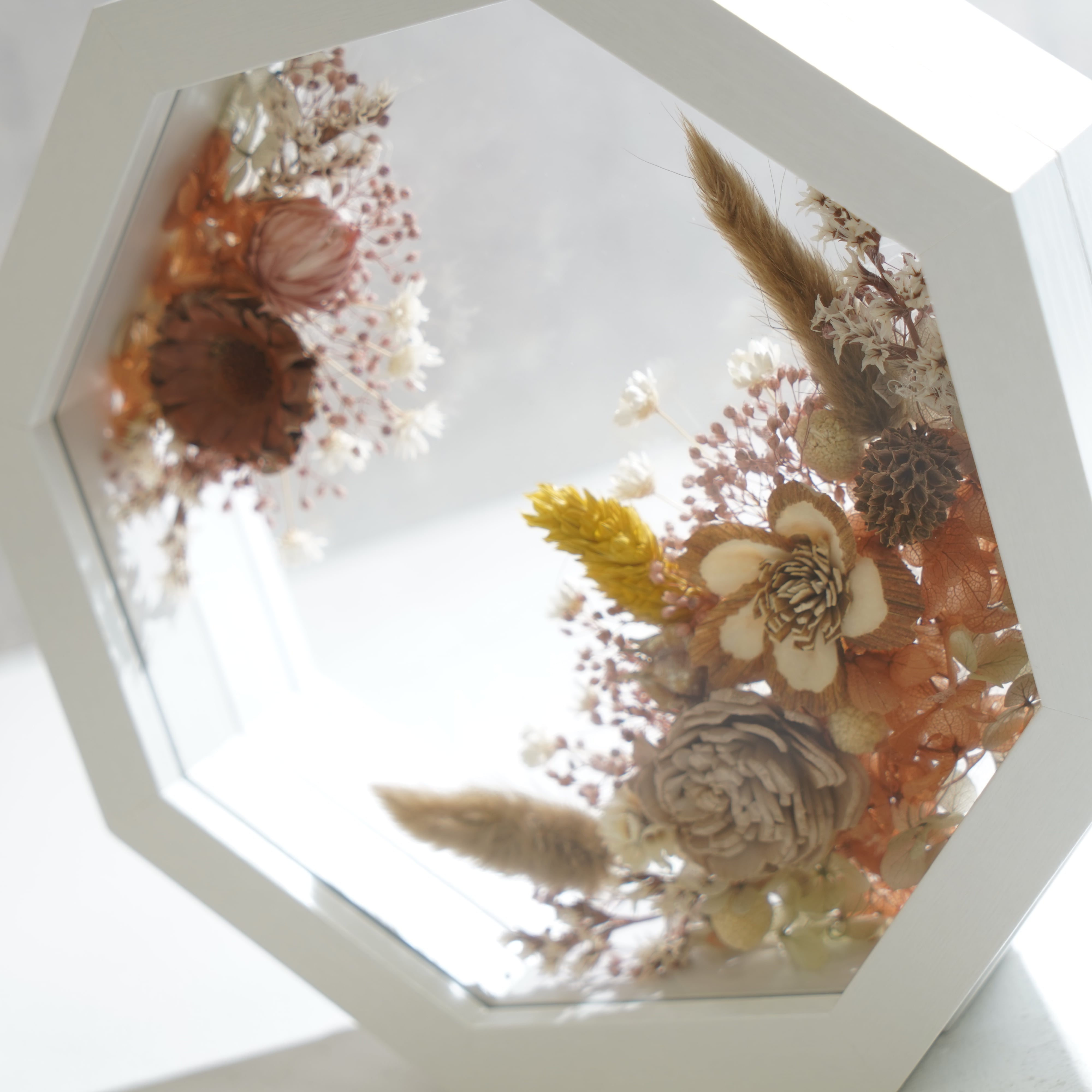 【ナチュラル】フレームフラワー 八角形 アートタイプ FO-38≪限定１点≫