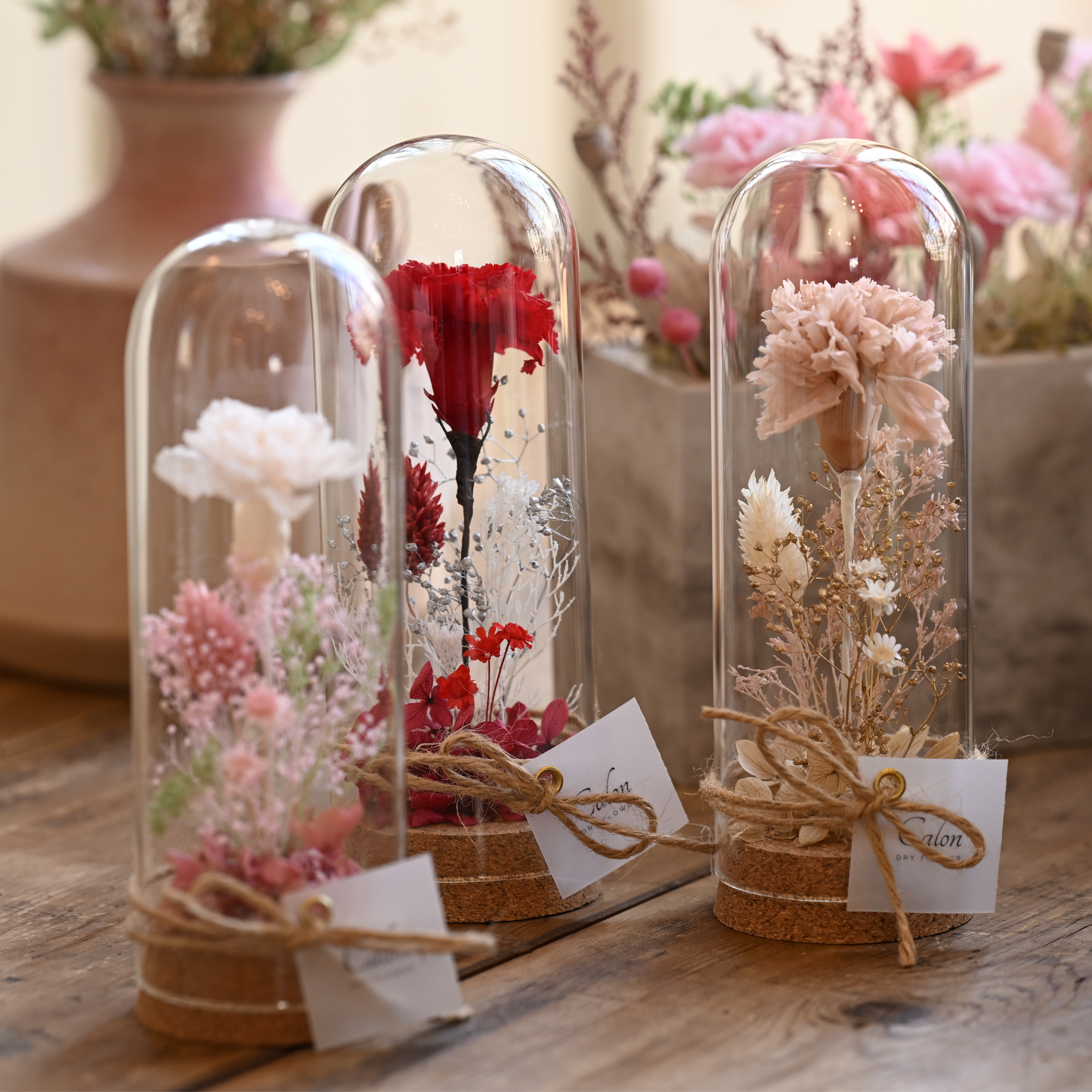 【母の日'26】プリザーブドカーネーションのボトルフラワー