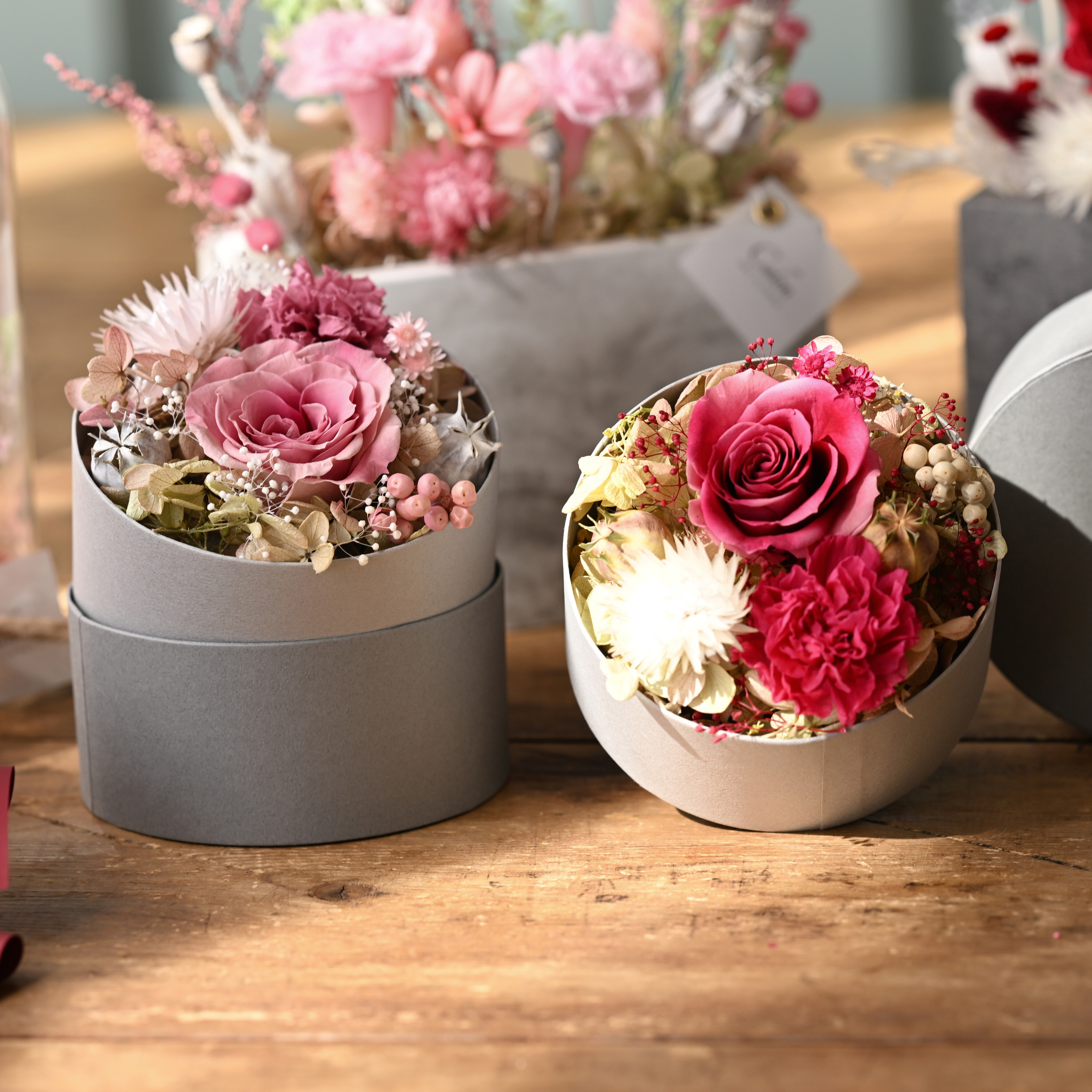 【母の日'26】プリザーブドカーネーションのフラワーボックス