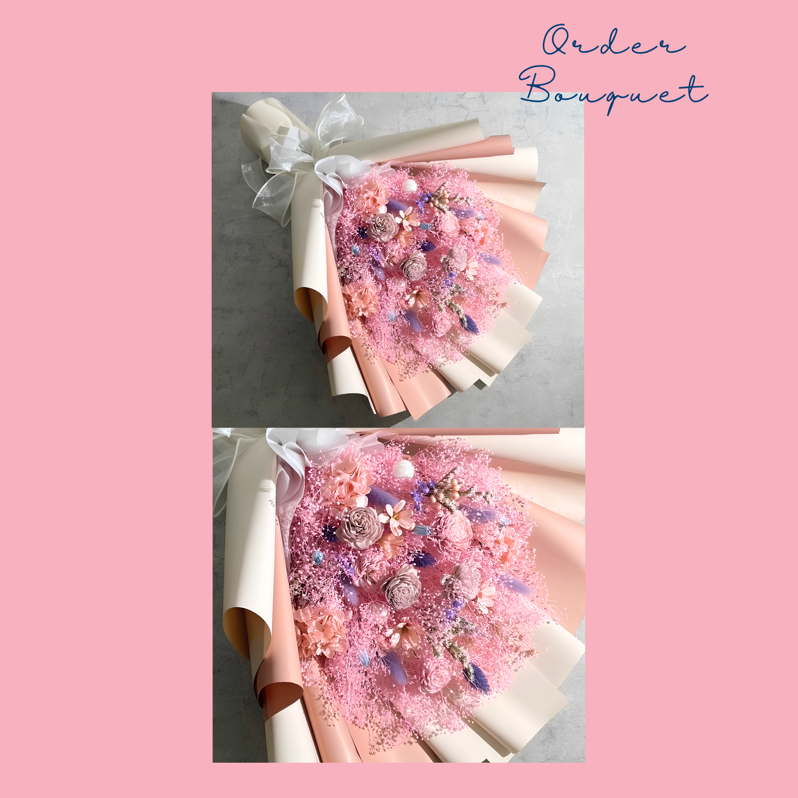 オーダーメイド ドライフラワー花束｜恋人や大切な人との記念日・お祝いにぴったりな世界にひとつの花束を